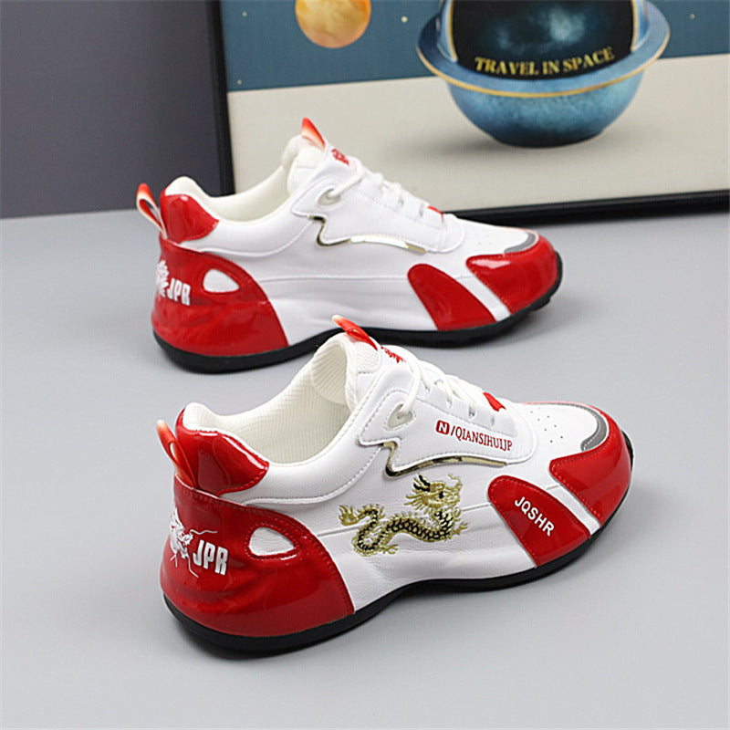 Herren Sneakers im sportlichen Design mit goldenen Akzenten und Drachenstickerei EB