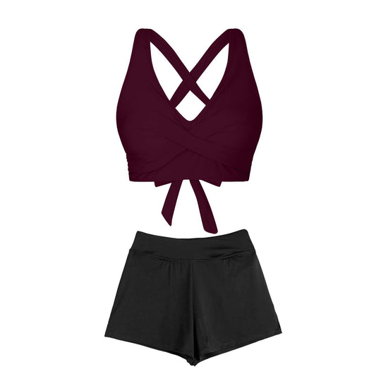 Damen Zweiteiliger Badeanzug mit floralem Design EB