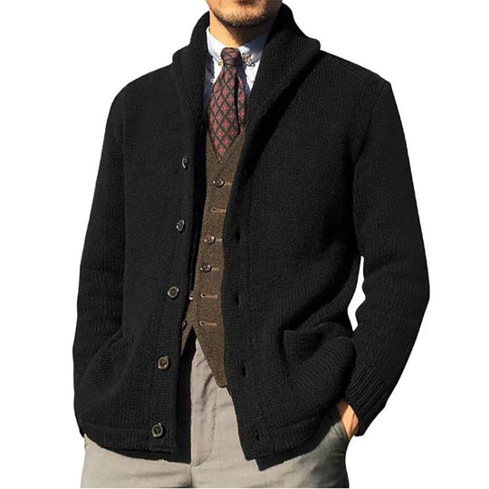 Herren Strickjacke mit schickem Kragen und Knopfdetails EB