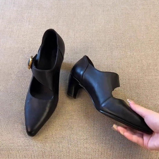 Damen elegante Mary Jane Schuhe mit modischem Schnallenverschluss EB