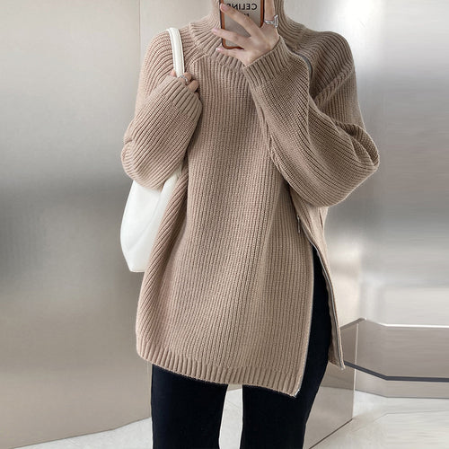 Damen Flair Pullover mit asymmetrischem Schnitt und Stehkragen EB