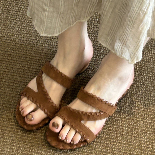 Damen Tra spezielle Sandalen mit geflochtenem Riemendesign EB