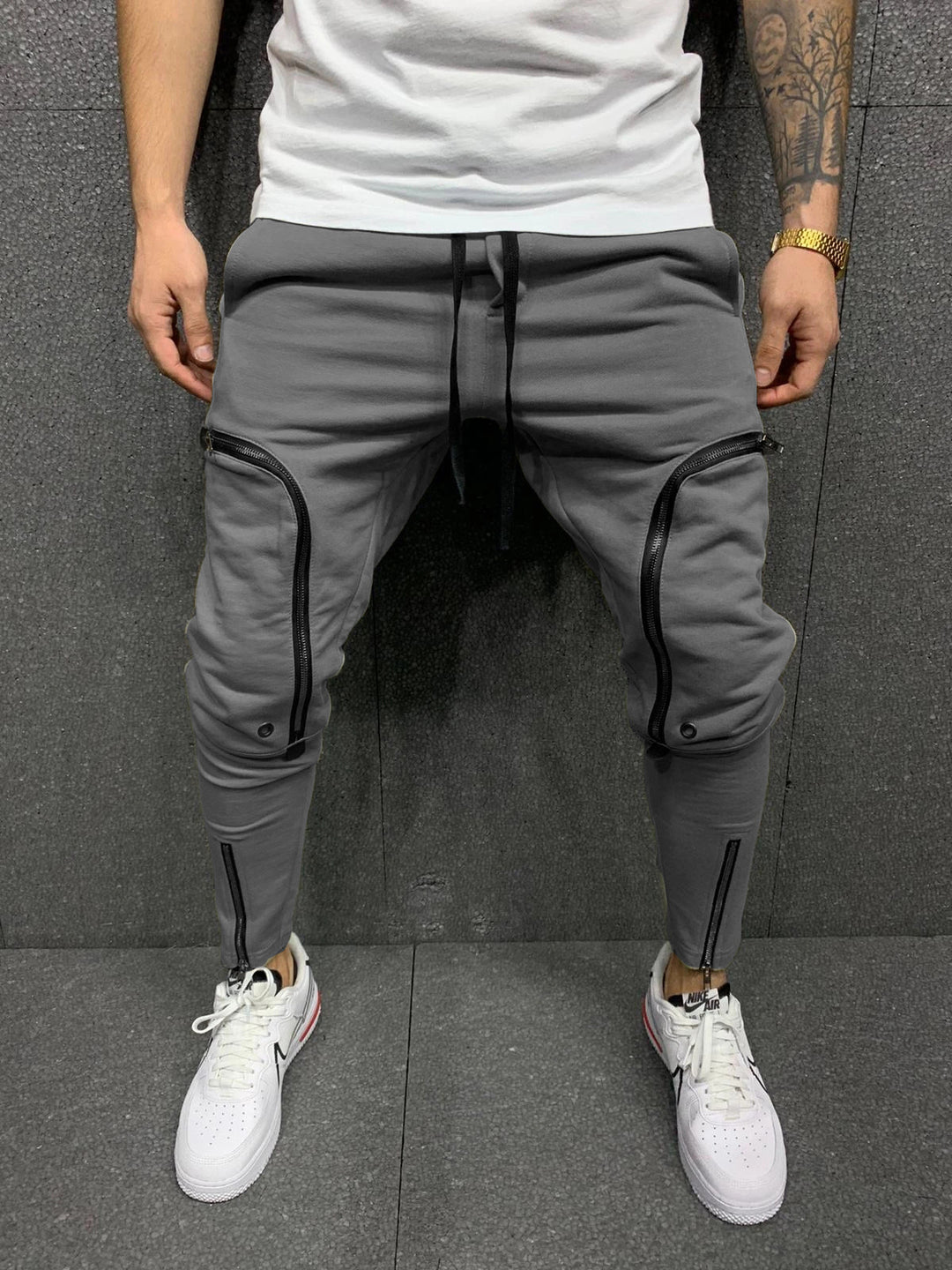 Herren modische Jogginghose mit einzigartigen Reißverschlussdetails EB