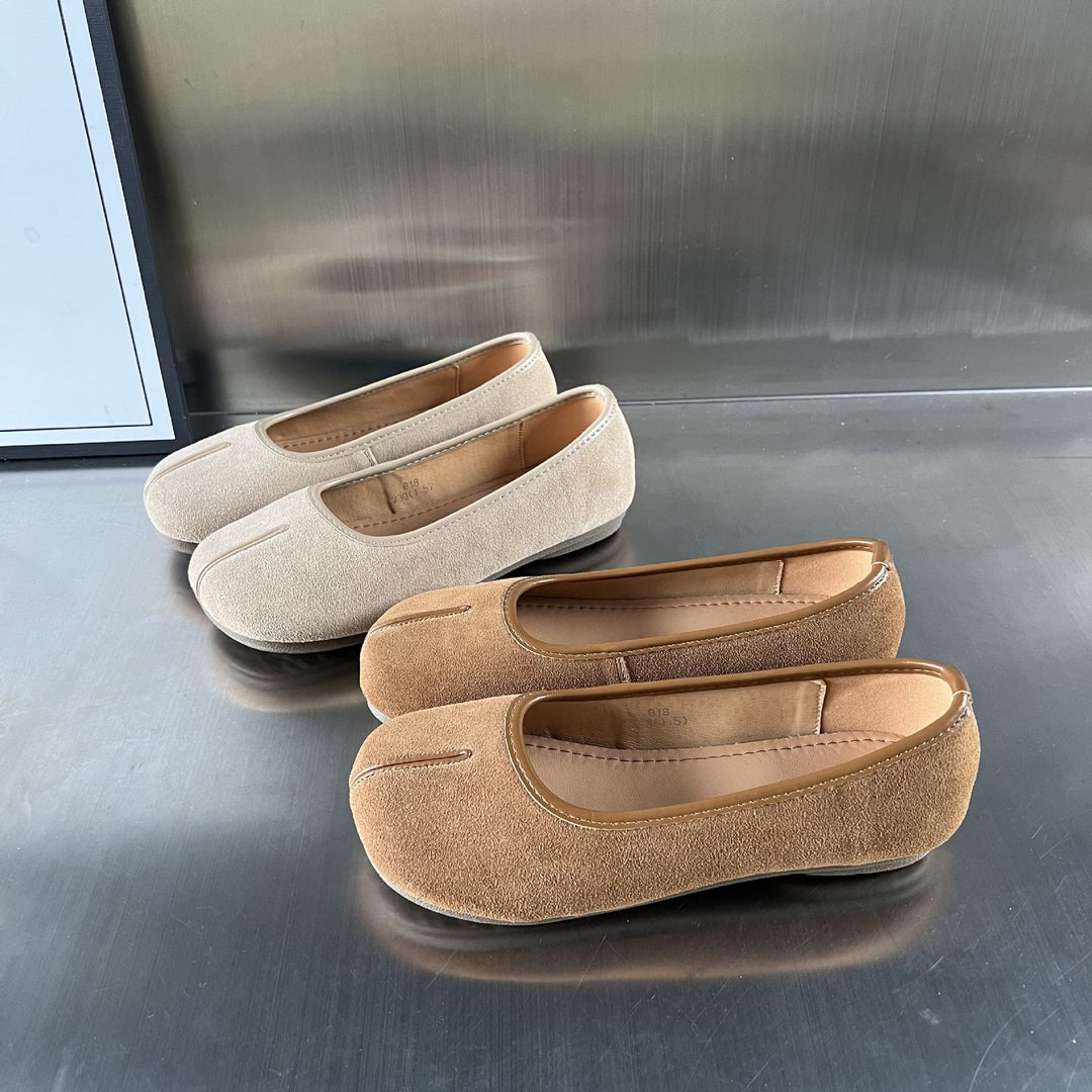 Damen Mokassins aus hochwertigem Wildleder mit eleganter Naht EB