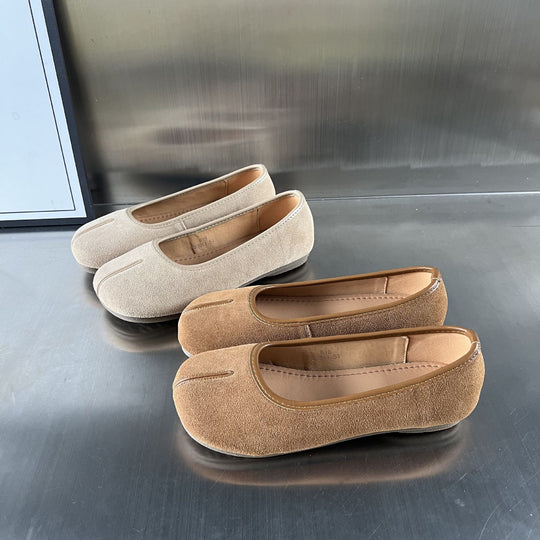 Damen Mokassins aus hochwertigem Wildleder mit eleganter Naht EB