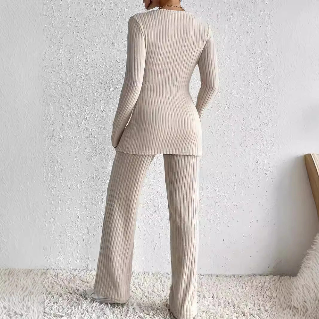 Damen zeitloses Strick-Loungeanzug EB