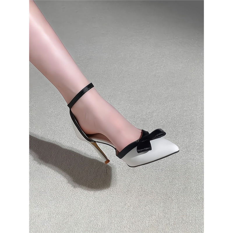 Damen elegante Slingback Pumps mit Schleifenakzent EB