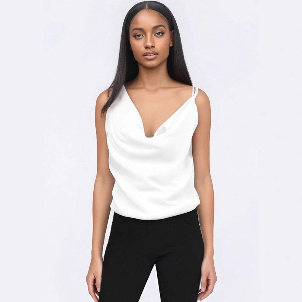 Damen elegant drapiertes Top EB
