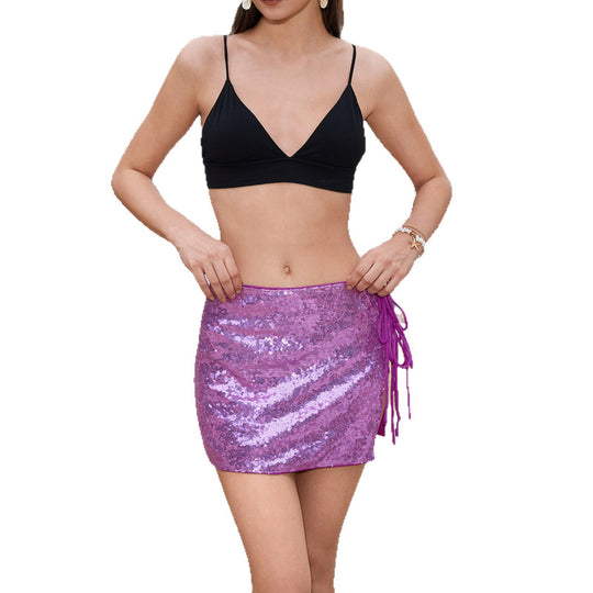 Damen Glitzernder Strandrock EB