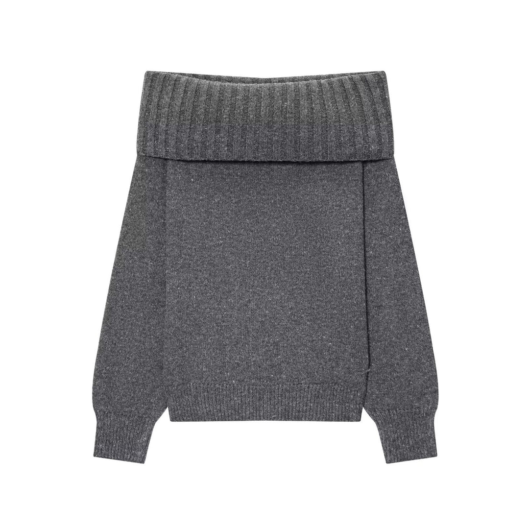 Damen Elegante Strickpullover mit überschnittenen Schultern EB