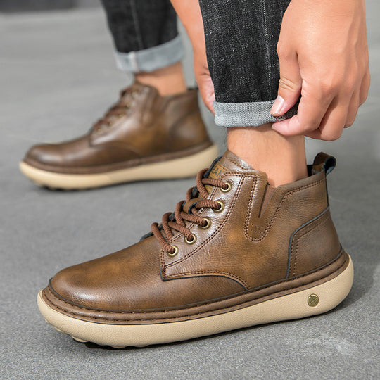 Herren Robuste Schnürboots aus hochwertigem Leder EB
