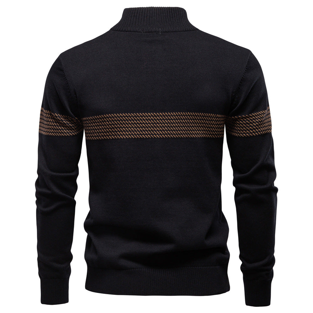 Herren Pullover mit Stehkragen und Reißverschluss EB