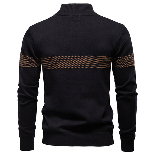 Herren Pullover mit Stehkragen und Reißverschluss EB