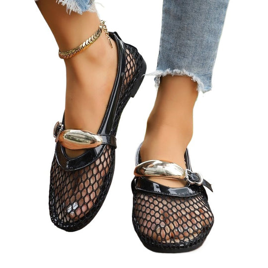 Damen Elegante und luftige Netz-Slipper EB