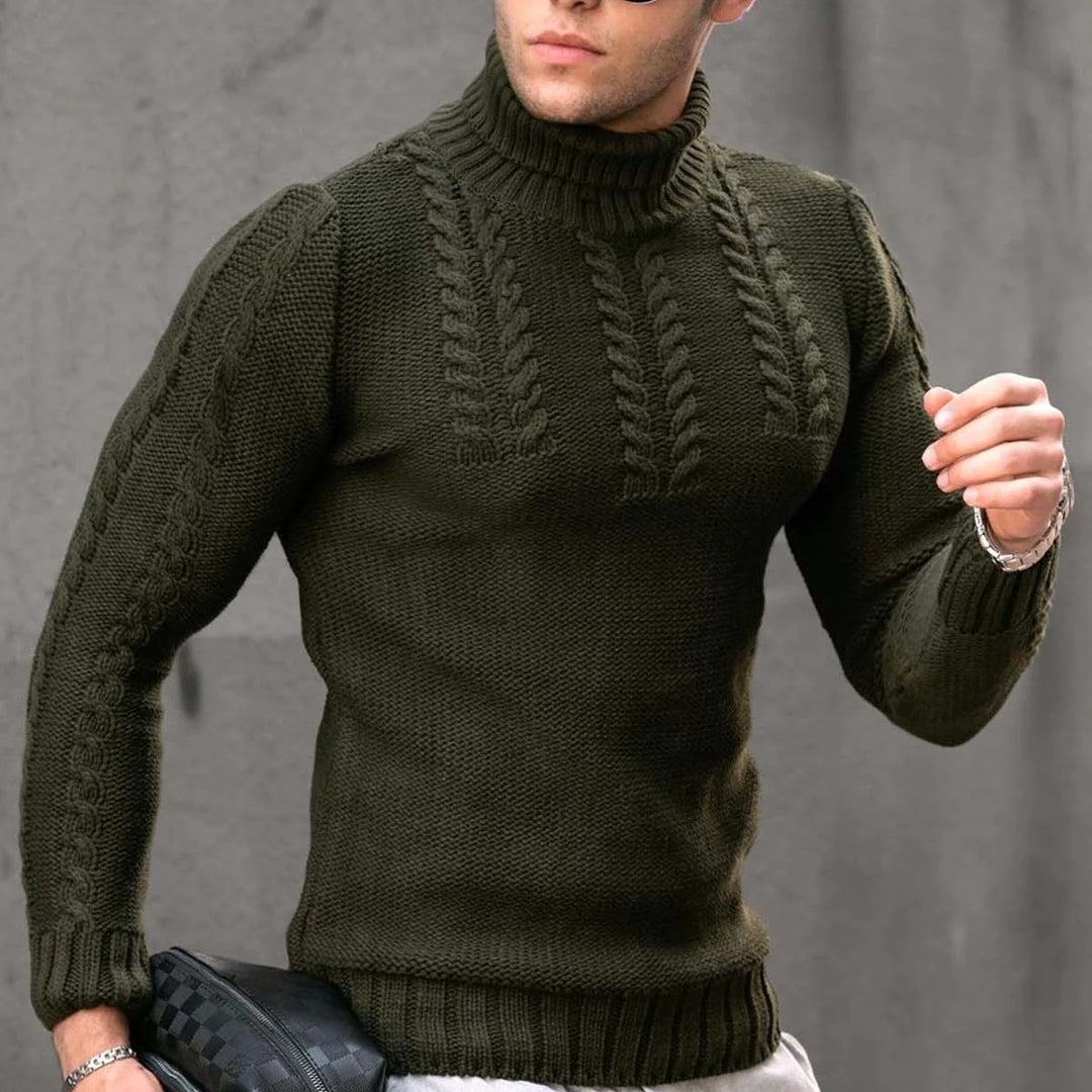 Herren Strickpullover mit hochstehendem Kragen EB