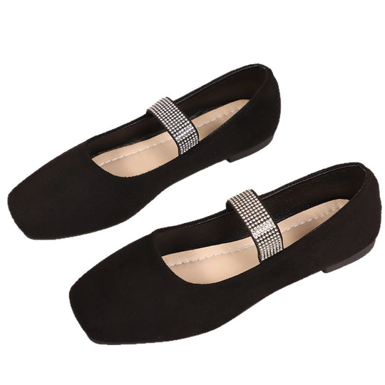 Damen Ballerinas mit glamourösem Riemchen und glitzerndem Schmuckdetail EB