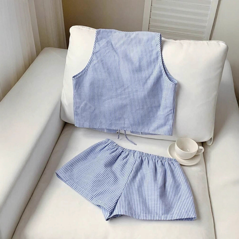 Damen Lässiges Zweiteiliges Set mit Bindegürtel EB