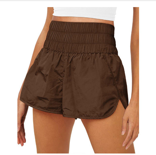 Damen Sportliche Laufshorts mit hohem Taillenbund und elastischem Bündchen EB