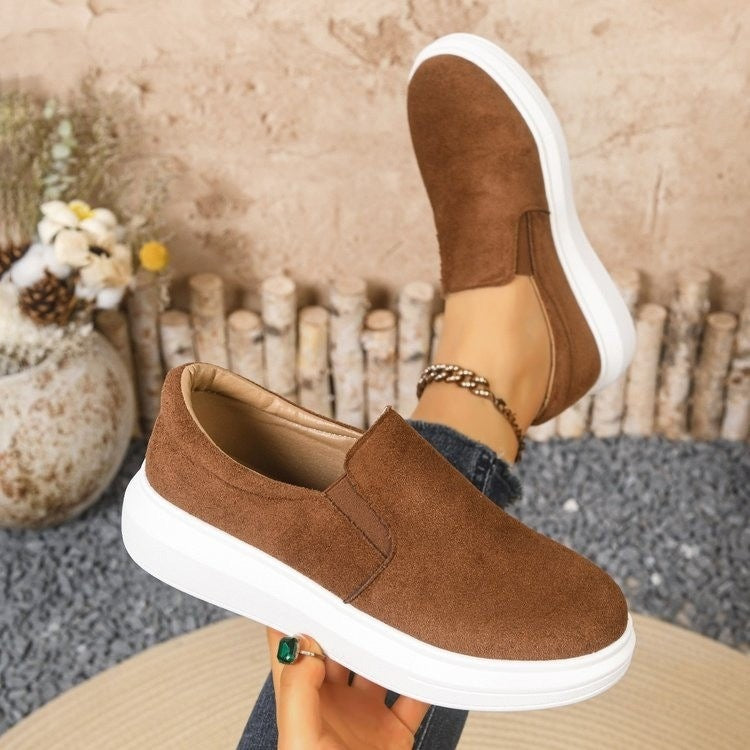 Damen Slip-On Sneakers mit atmungsaktiver Oberflächenstruktur und rutschfester Sohle EB
