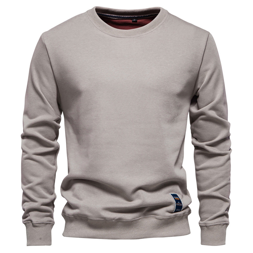 Herren nan klassisches Rundhals-Sweatshirt aus schwerer Baumwollmischung mit angerauter Innenseite und gerippten Bündchen EB