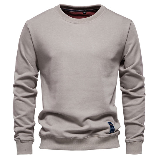 Herren nan klassisches Rundhals-Sweatshirt aus schwerer Baumwollmischung mit angerauter Innenseite und gerippten Bündchen EB