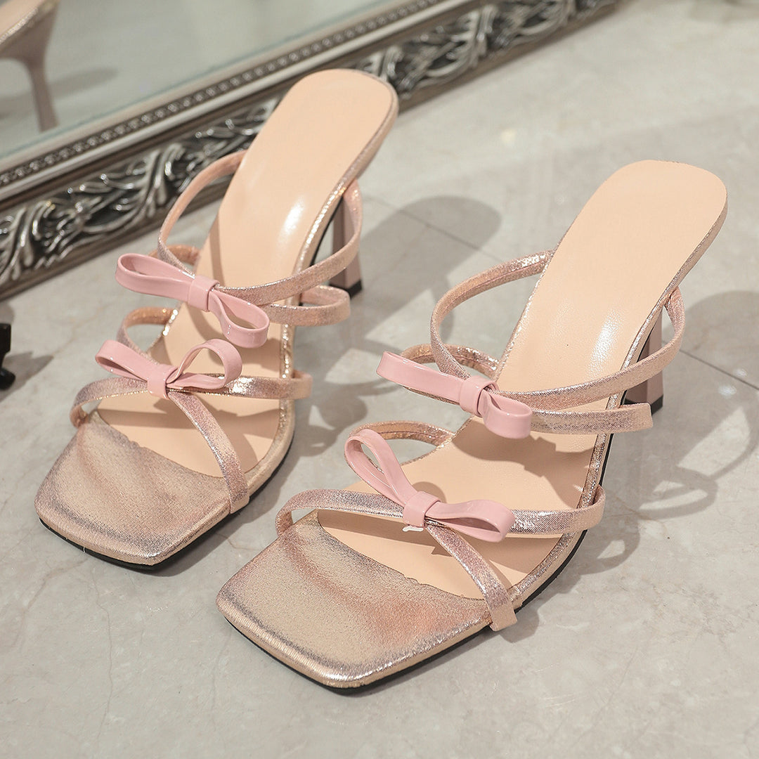 Damen elegante Sandalen mit modischem Schleifen-Detail EB