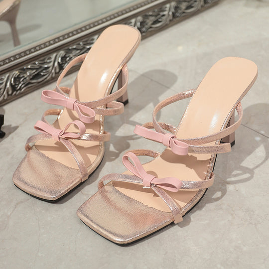 Damen elegante Sandalen mit modischem Schleifen-Detail EB