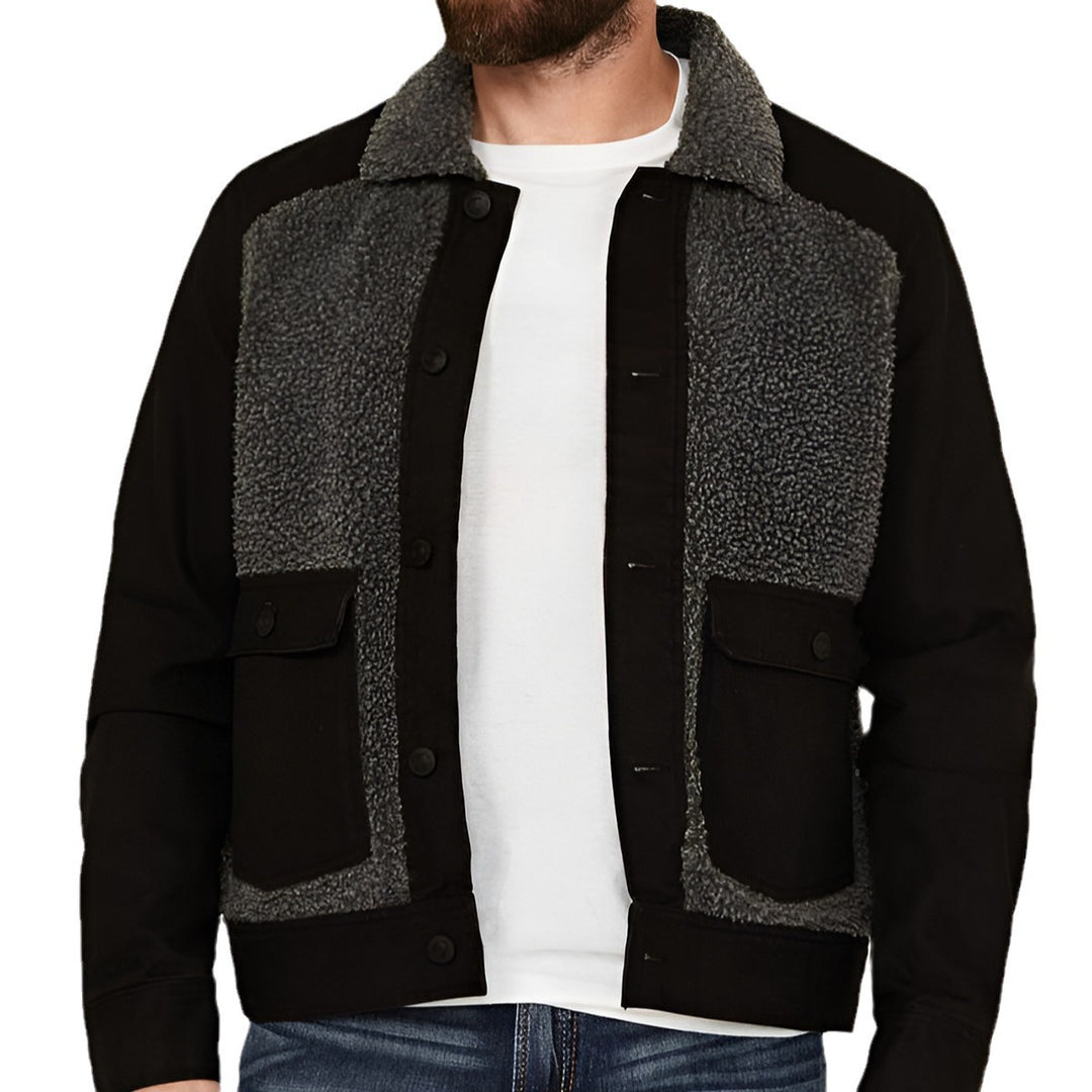 Herren warme Fleecejacke mit praktischen Taschen und weichem Kragen EB