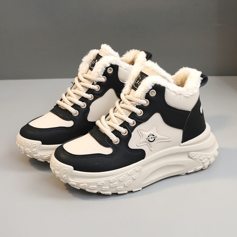 Damen High-Top Sneakers mit kuscheligem Warmfutter und rutschfester Sohle EB