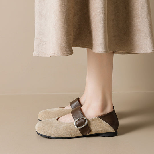 Damen Ballerinas mit modischem Leopardenmuster und eleganter Schnallenapplikation EB