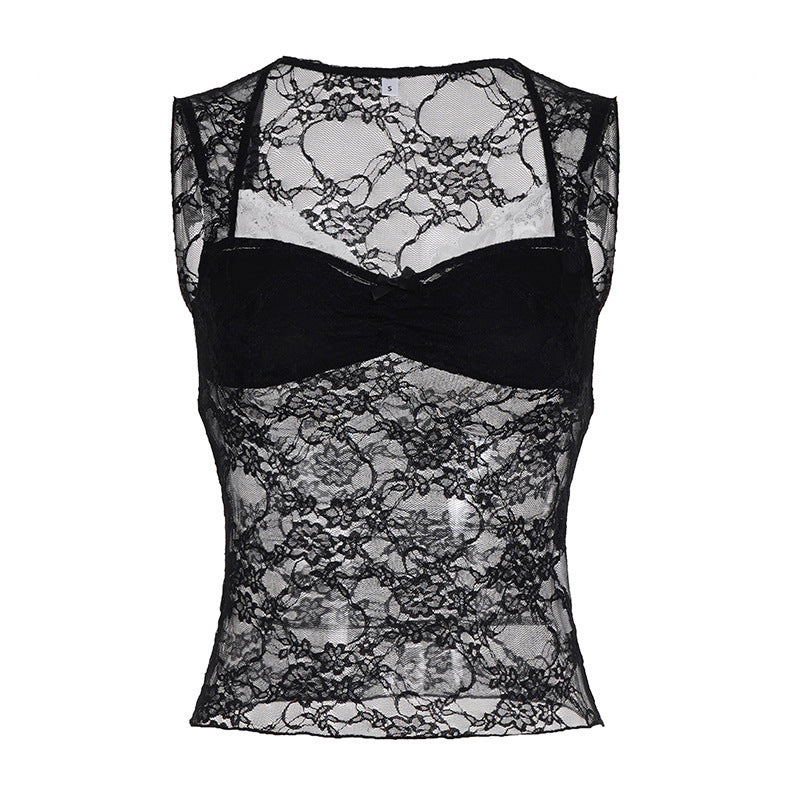 Damen Spitzen-Tanktop mit elegantem Design und verführerischen Details EB