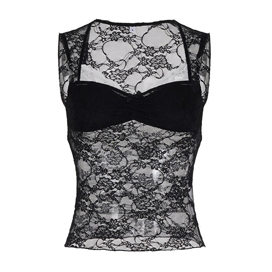 Damen Spitzen-Tanktop mit elegantem Design und verführerischen Details EB
