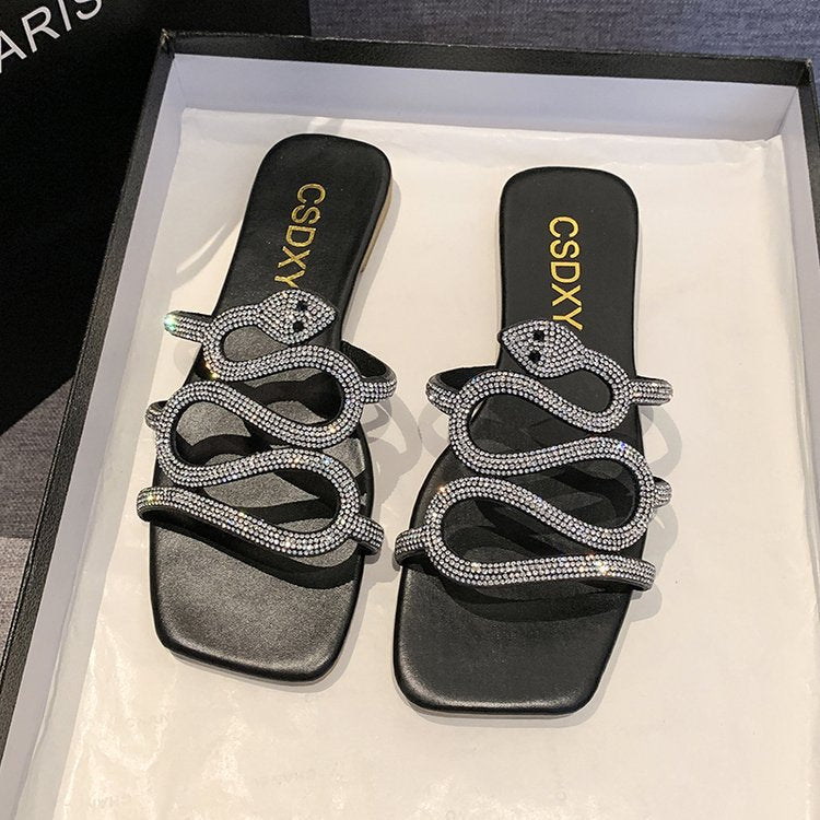 Damen Sandalen mit funkelndem Strass-Design und komfortabler Sohle EB