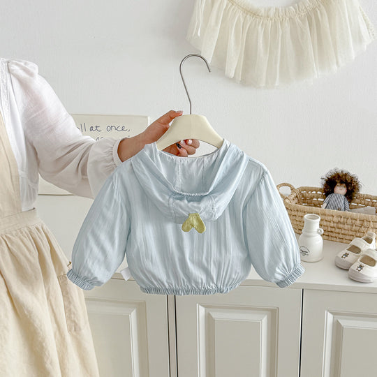 Unisex nan leichte Baby Kapuzenwindjacke mit Elefantenapplikation EB