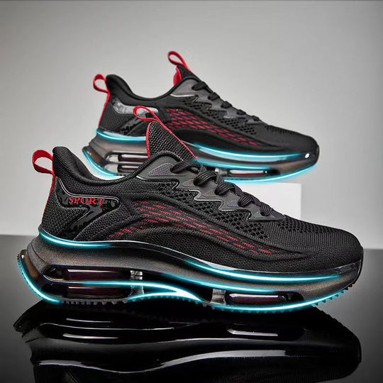 Unisex atmungsaktive Strick-Laufsneaker mit sichtbarer Luftkammer, verstärkter Ferse und rutschfester Profilsohle EB