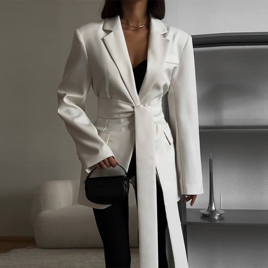 Damen eleganter Blazer mit Taillengürtel EB