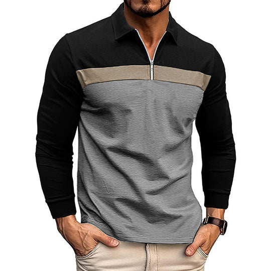 Herren Sportliches Langarmshirt mit Reißverschluss EB