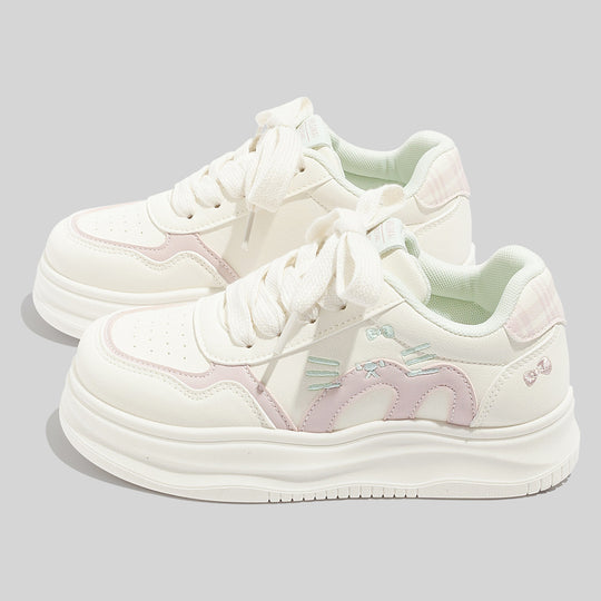 Damen Sportliche Sneakers mit verspieltem Katzenmotiv und weichem Innenfutter EB