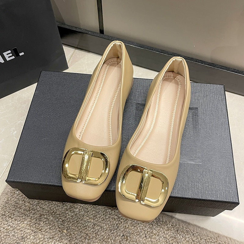 Damen elegante Ballerinas mit modischem Schnallen-Design EB