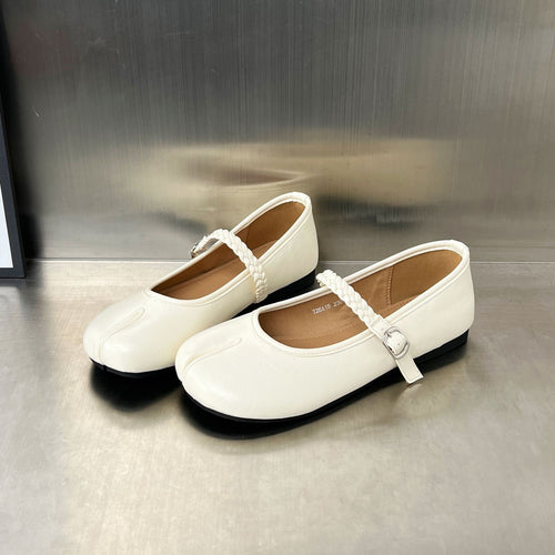 Damen Ballerinas mit geflochtenem Riemen und weichem Innenfutter EB