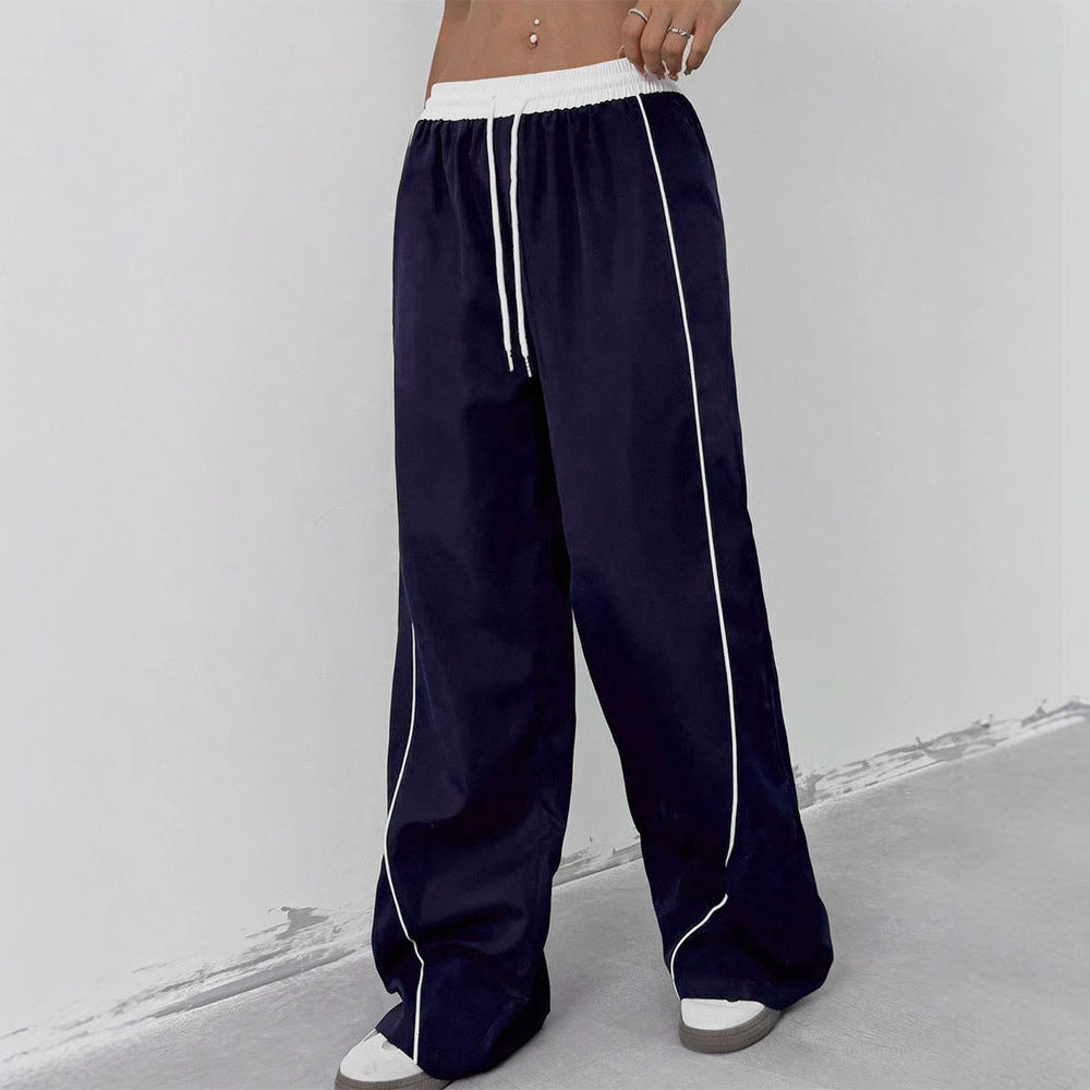 Damen lässige Sporthose mit elastischem Bund und Kontrastnähten EB