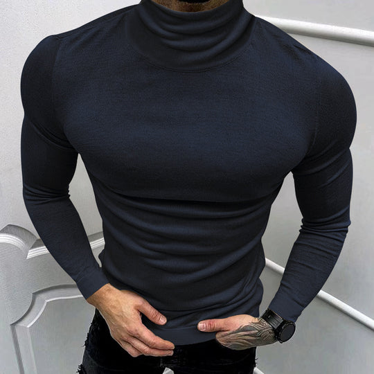 Herren eleganter Rollkragenpullover aus hochwertigem Baumwollmix EB