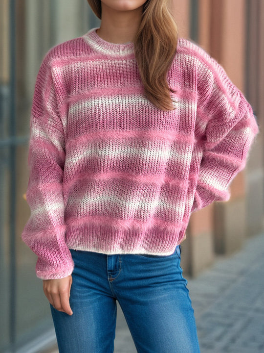 Damen kuscheliger Strickpullover mit Flair EB