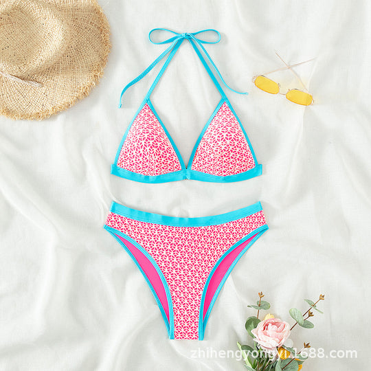 Damen Triangel-Bikini mit moderne geometrischen Mustern EB