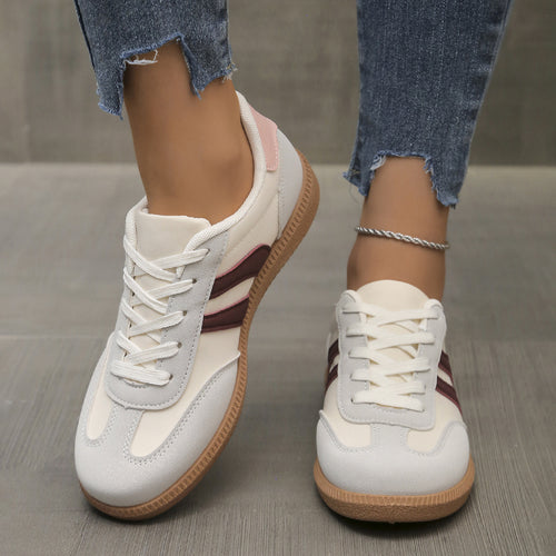Damen Sportliche Retro Sneakers mit gepolstertem Innenfutter und rutschfester Sohle EB