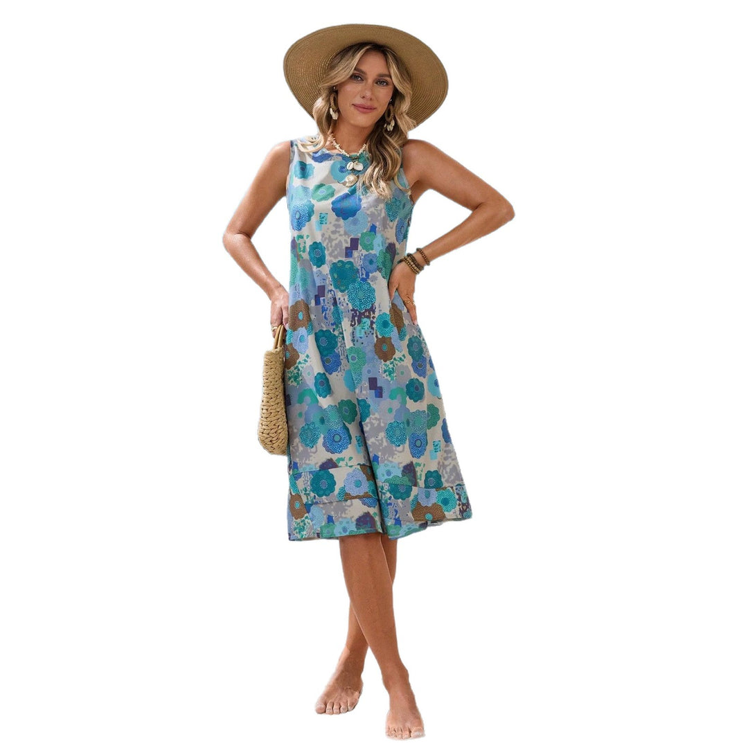 Damen Sommerliches Strandkleid mit floralem Muster und lockerer Passform EB