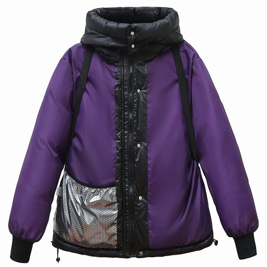 Damen Daunenjacke mit Kapuze und praktischem Reißverschluss EB