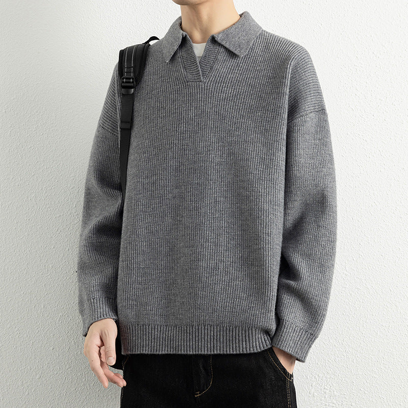 Herren lässiger Strickpullover mit modernem V-Ausschnitt und sportlichem Design EB