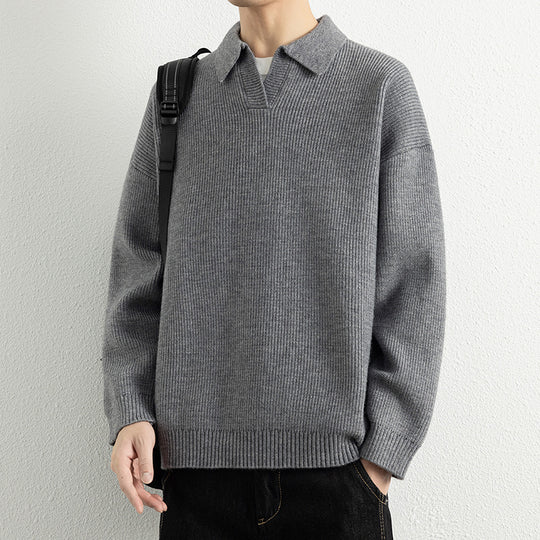 Herren lässiger Strickpullover mit modernem V-Ausschnitt und sportlichem Design EB