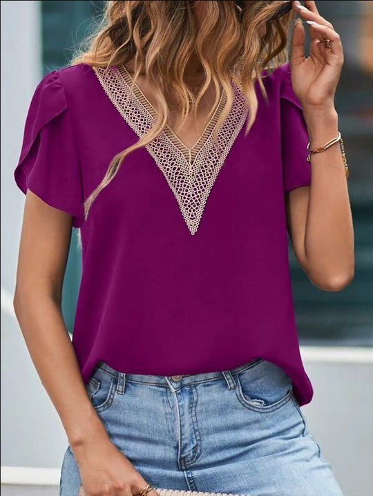 Damen Bluse mit Spitze EB